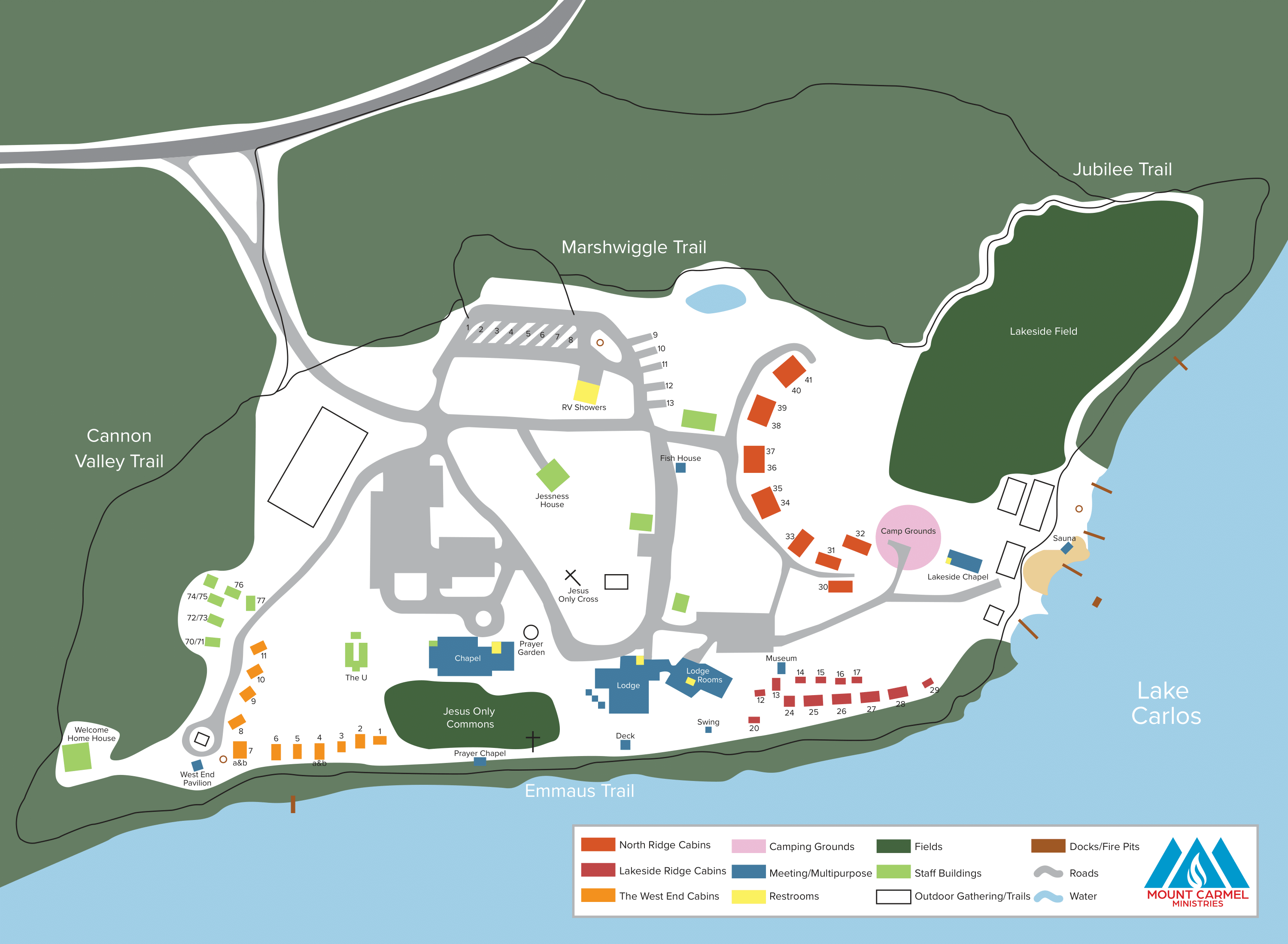 Map of the Mount Carmel campus