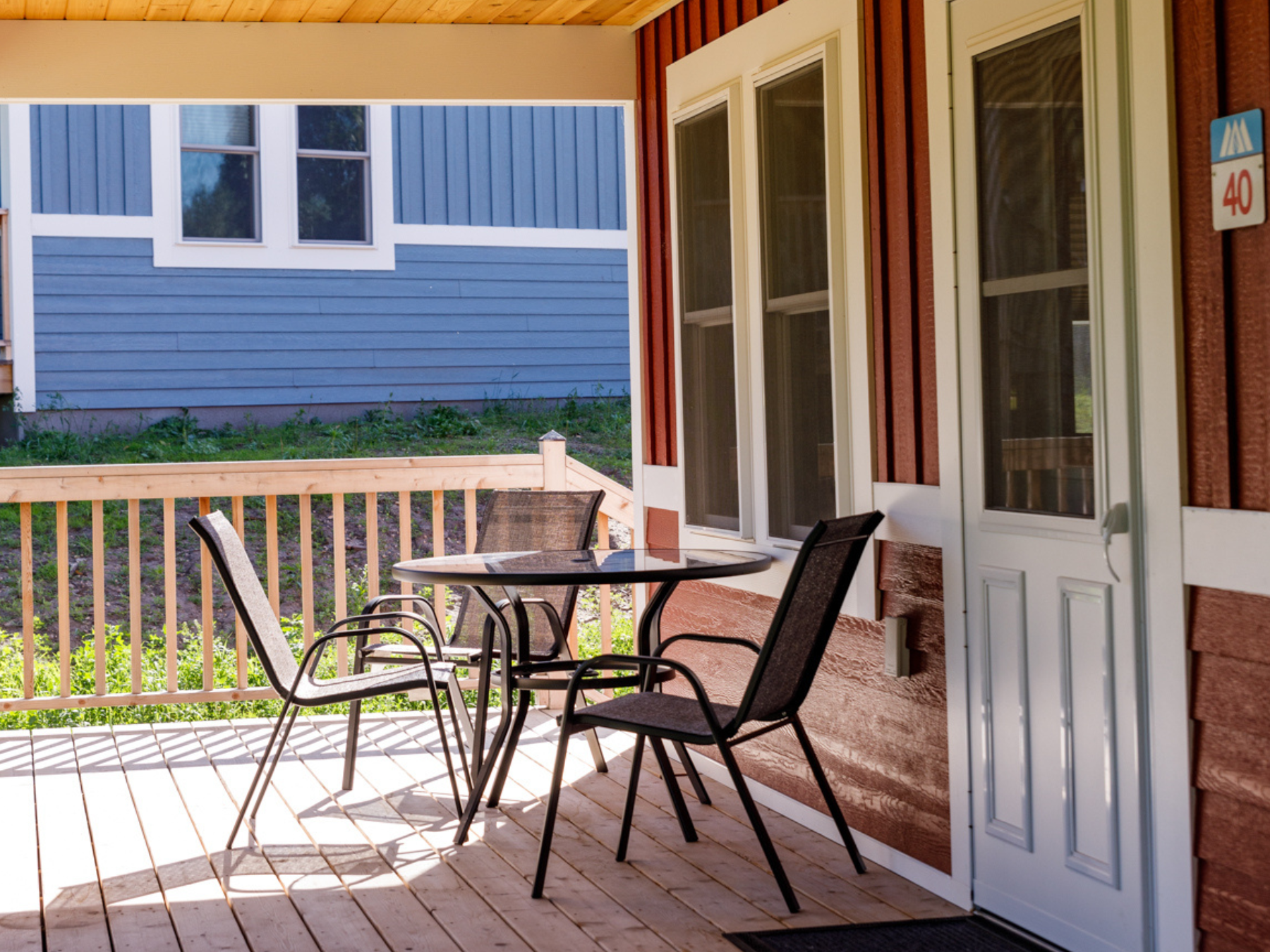 A cabin patio