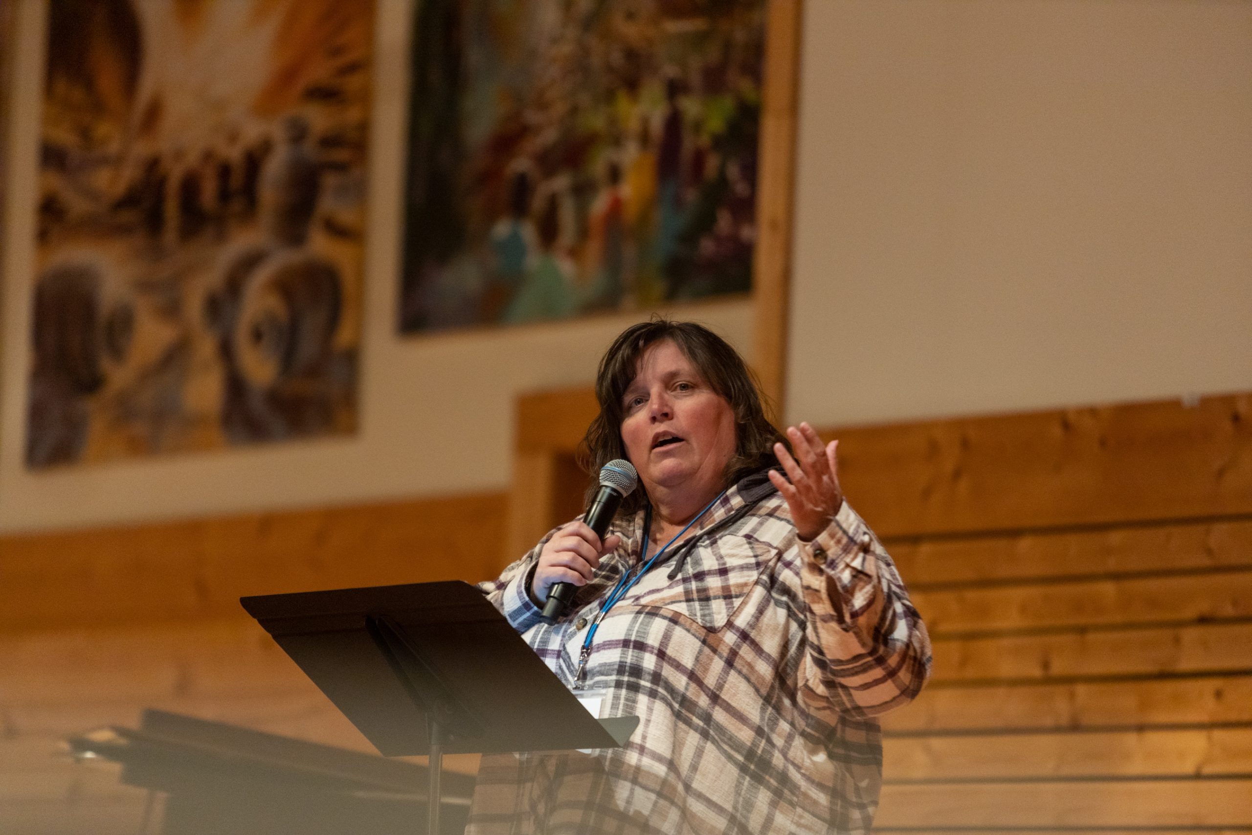 Families gathered at Mount Carmel in winter