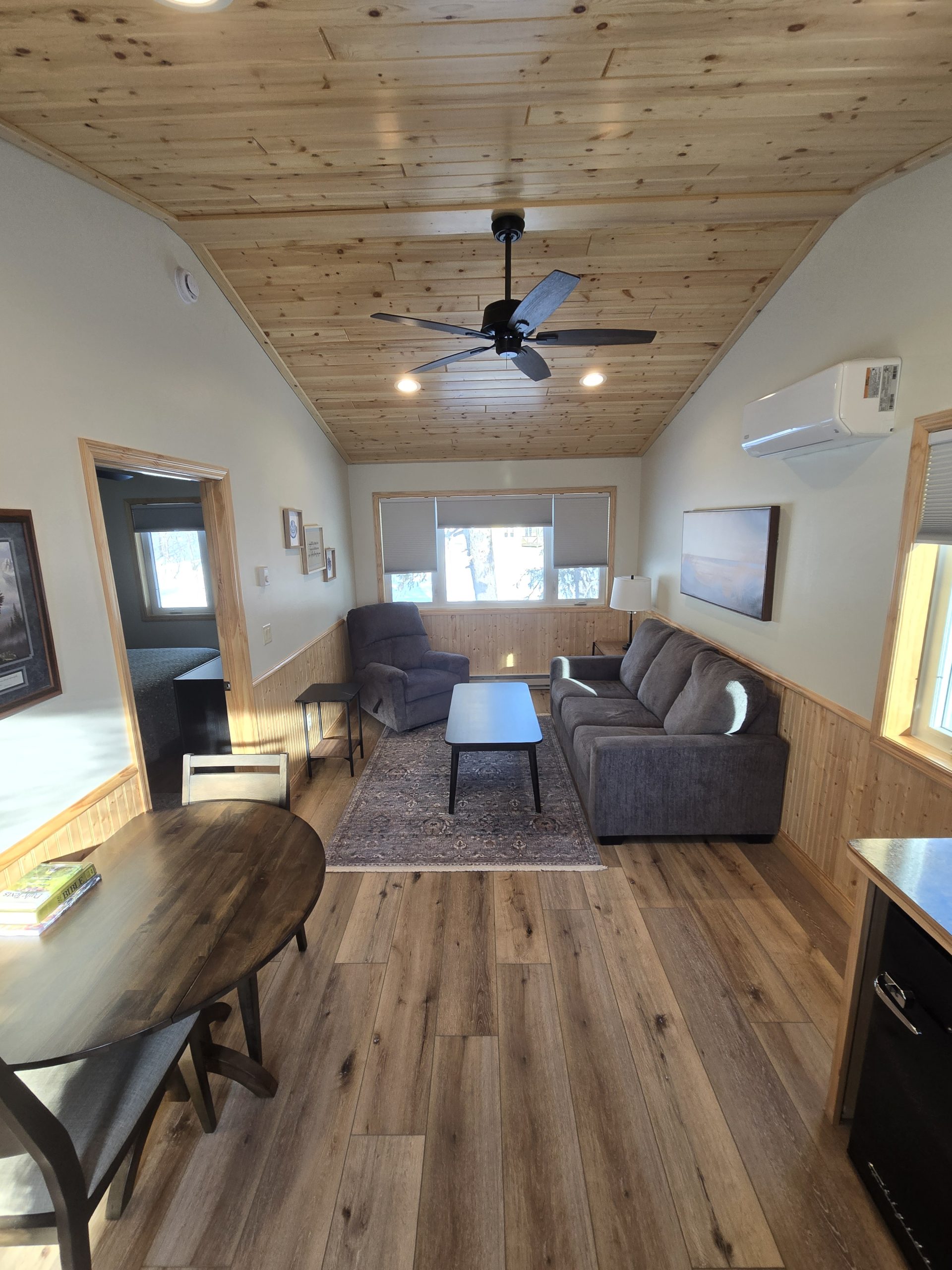 A cabin living room