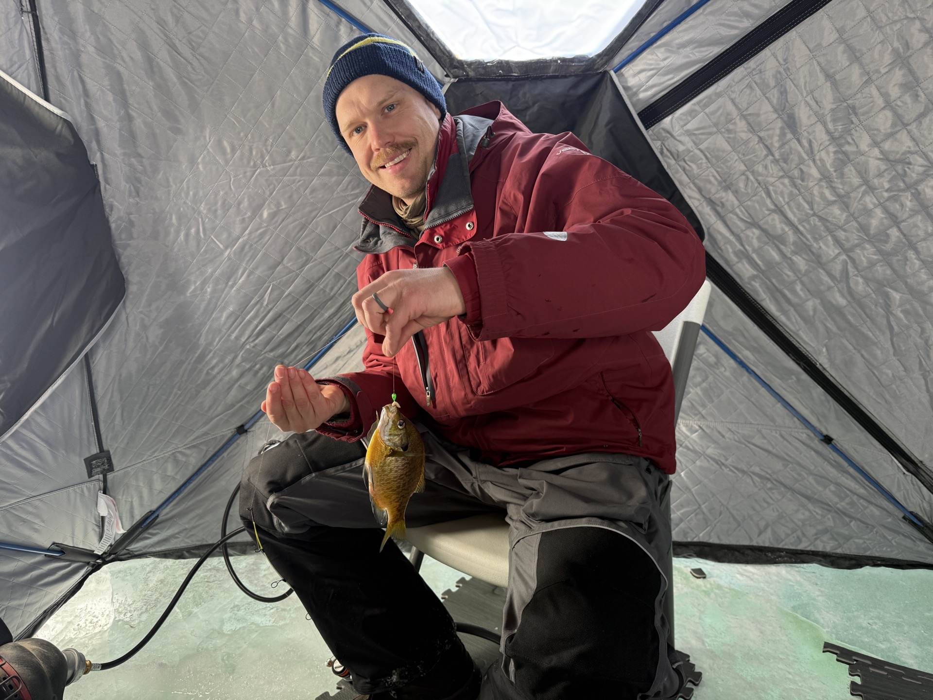 Ice fishing retreat at Mount Carmel