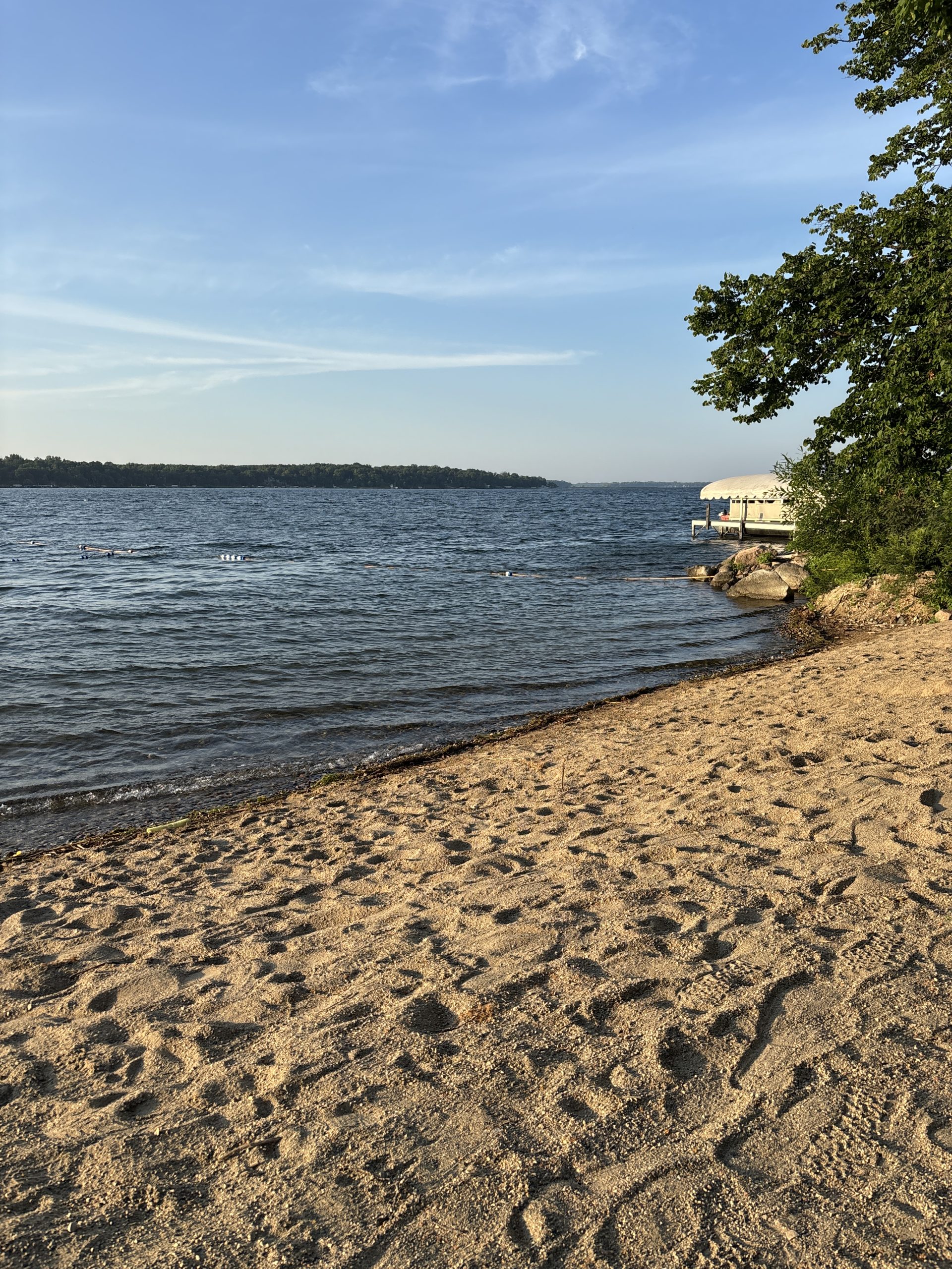 The beach on Lake Carlos at Mount Carmel